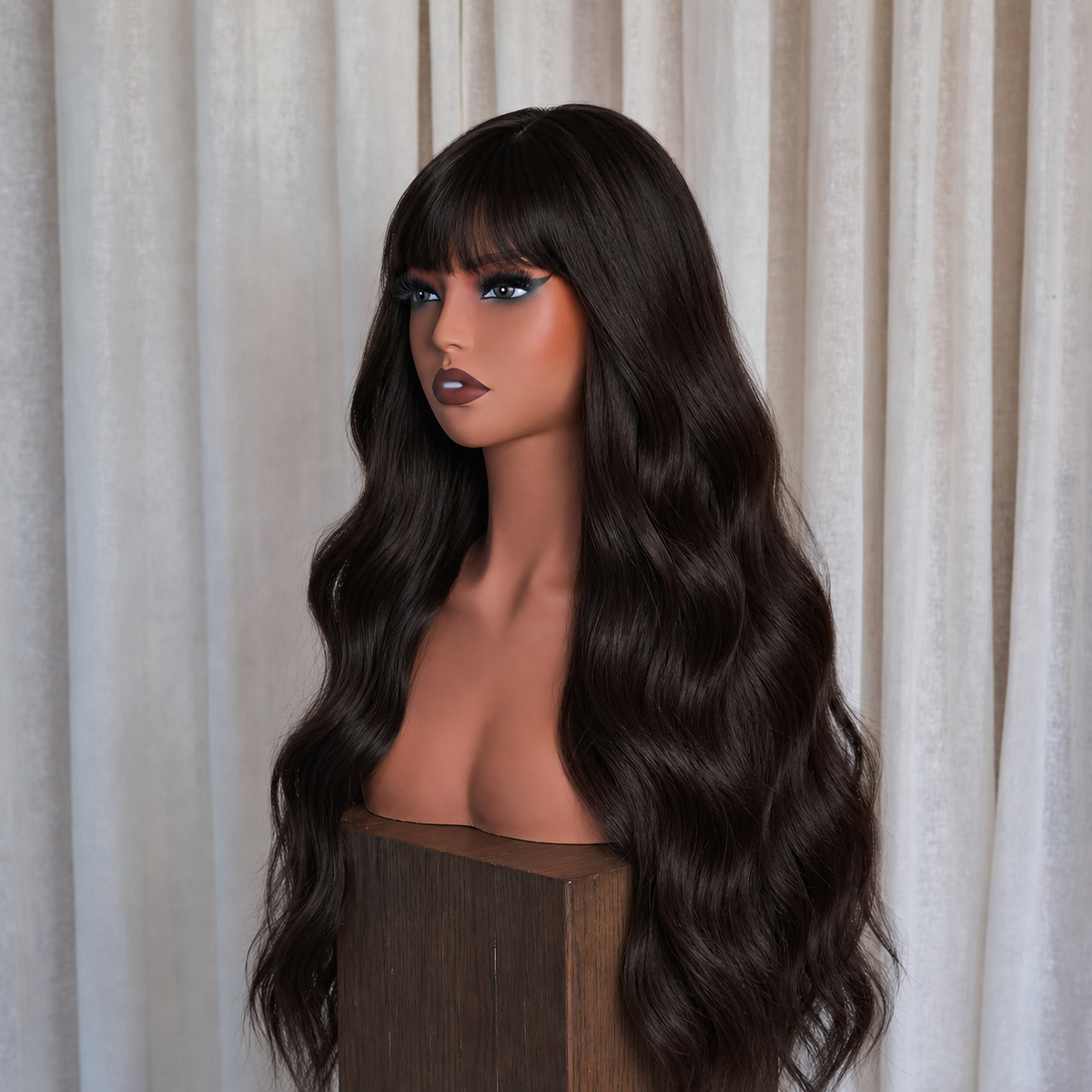 Natural Black Wavy Wig | Milk & Honey Wigs