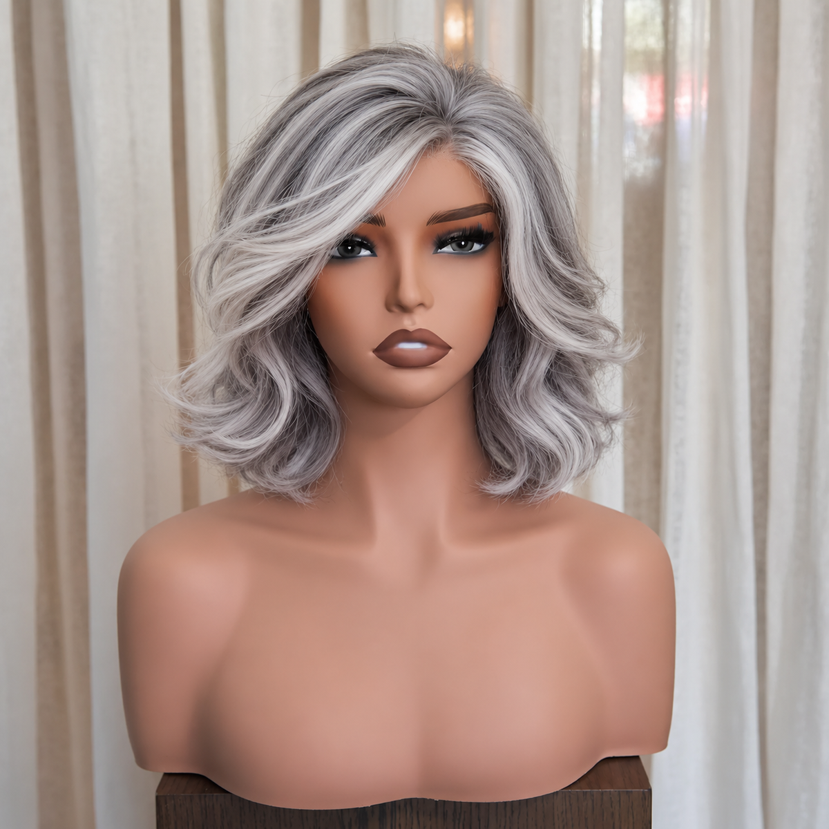 EUDORA - Silver Grey - Mono Top Lace Front Wig