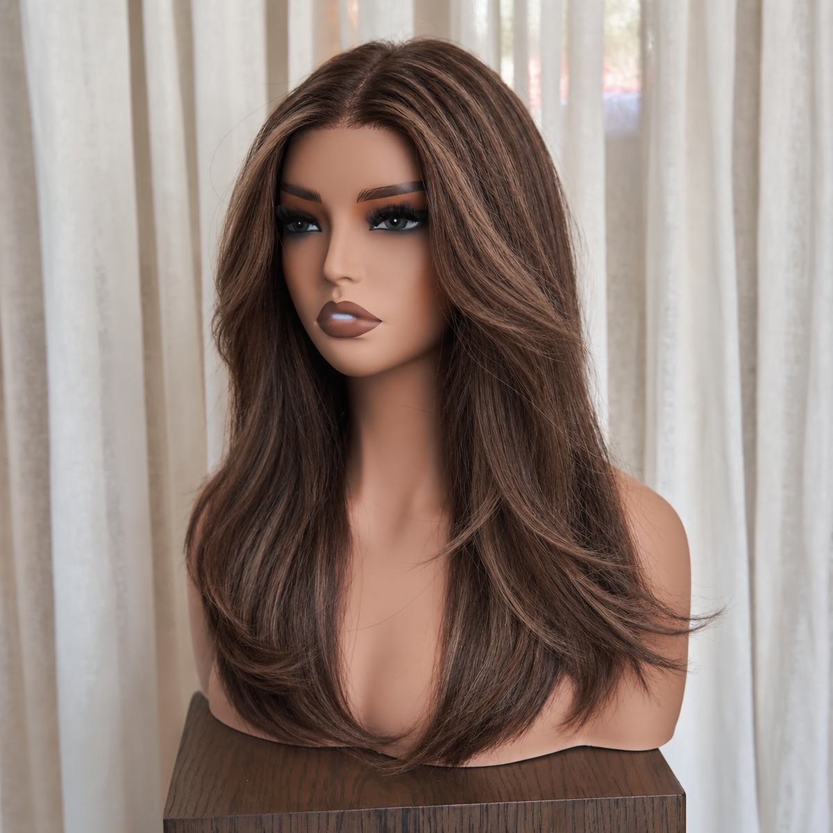 EVANGELINE - Chocolate Brown - Mono Top Lace Front Wig