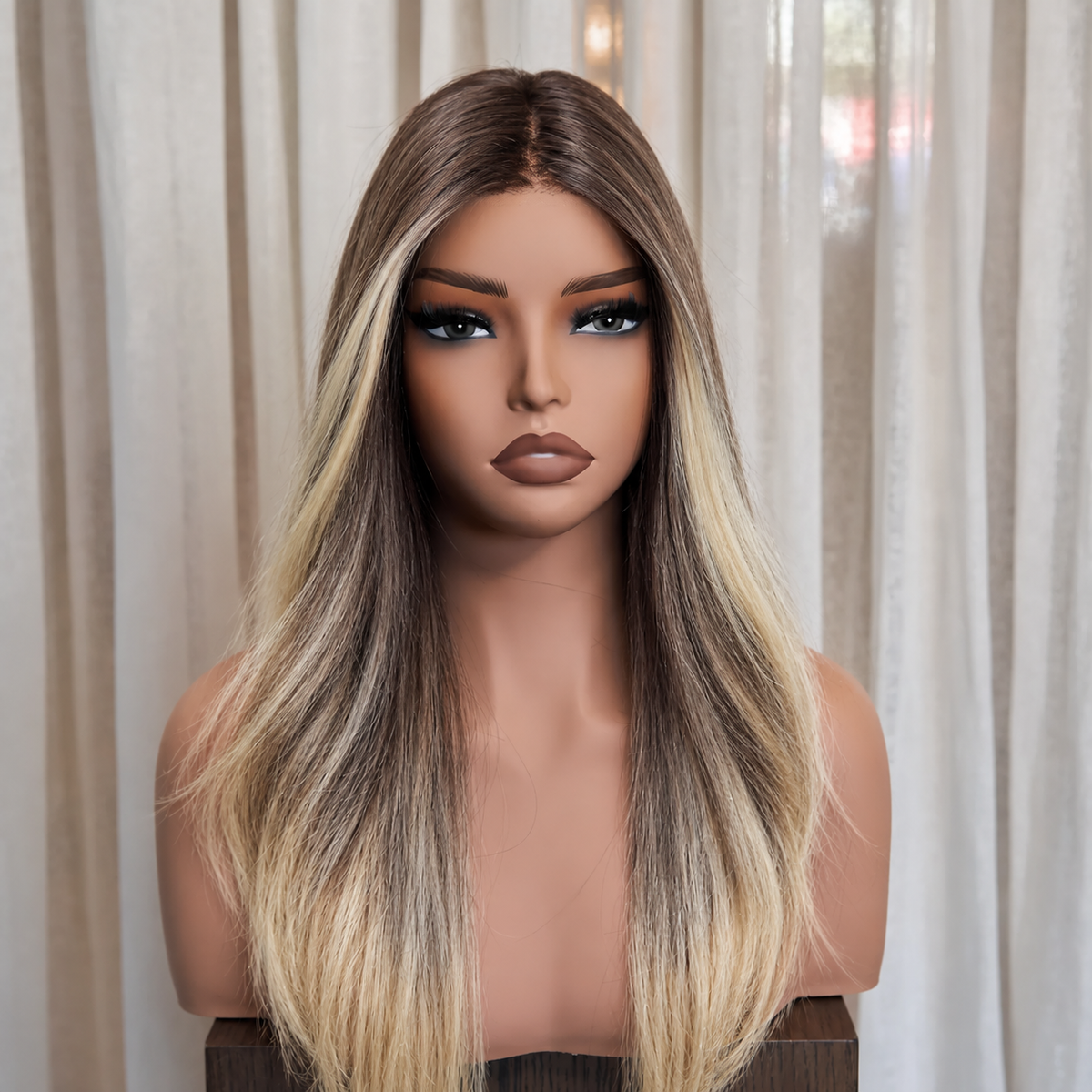 OPHELIA - Brown-to-Blonde Ombre - Mono Top Lace Front Wig