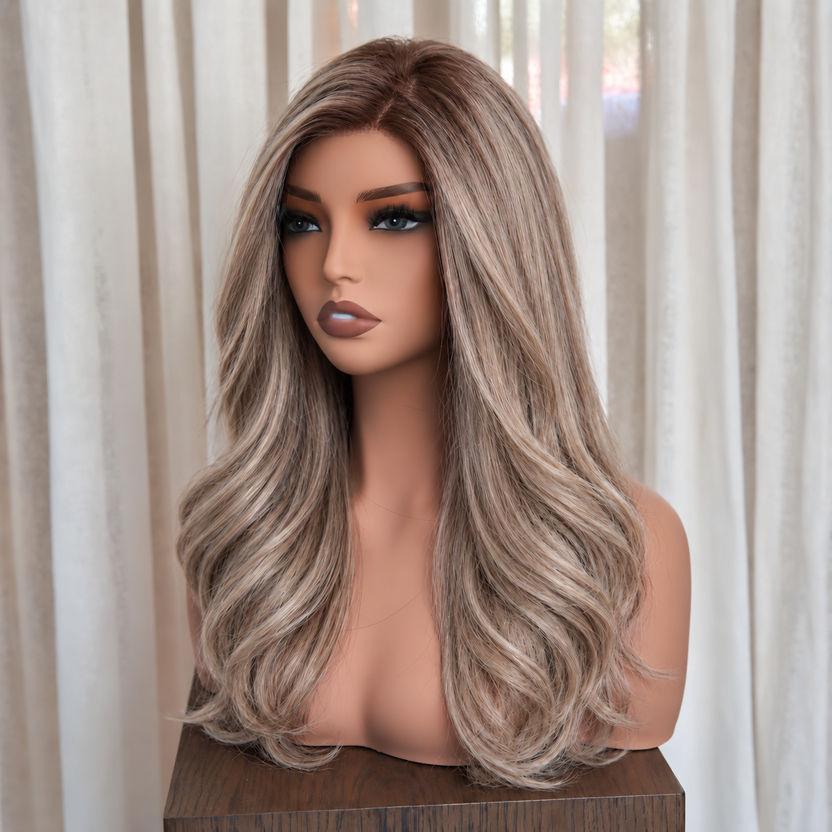 LEILA - Rooted Ash Bronde - Mono Top Lace Front Wig