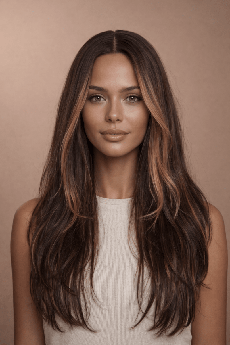 ABIGAIL - Brown Ombre - Lace Front Wig | Brown, 22 Inch, T-Part Lace Front, Synthetic Hair | Milk & Honey Wigs