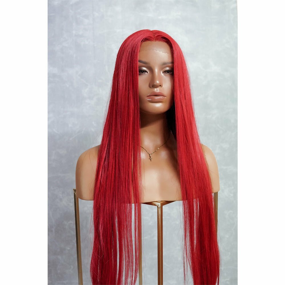 ARIEL - Red - Lace Front Wig | Red, 28 Inch+, T-Part Lace Front, Synthetic Hair | Milk & Honey Wigs