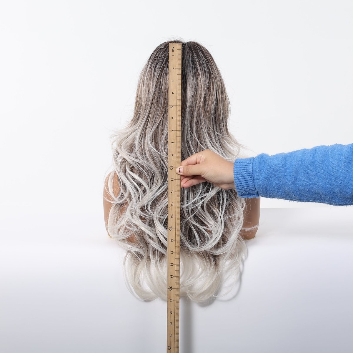 Ash Brown to Platinum Blonde Wig- MARKETPLACE | Brown, Fringe, Synthetic Hair | Milk & Honey Wigs