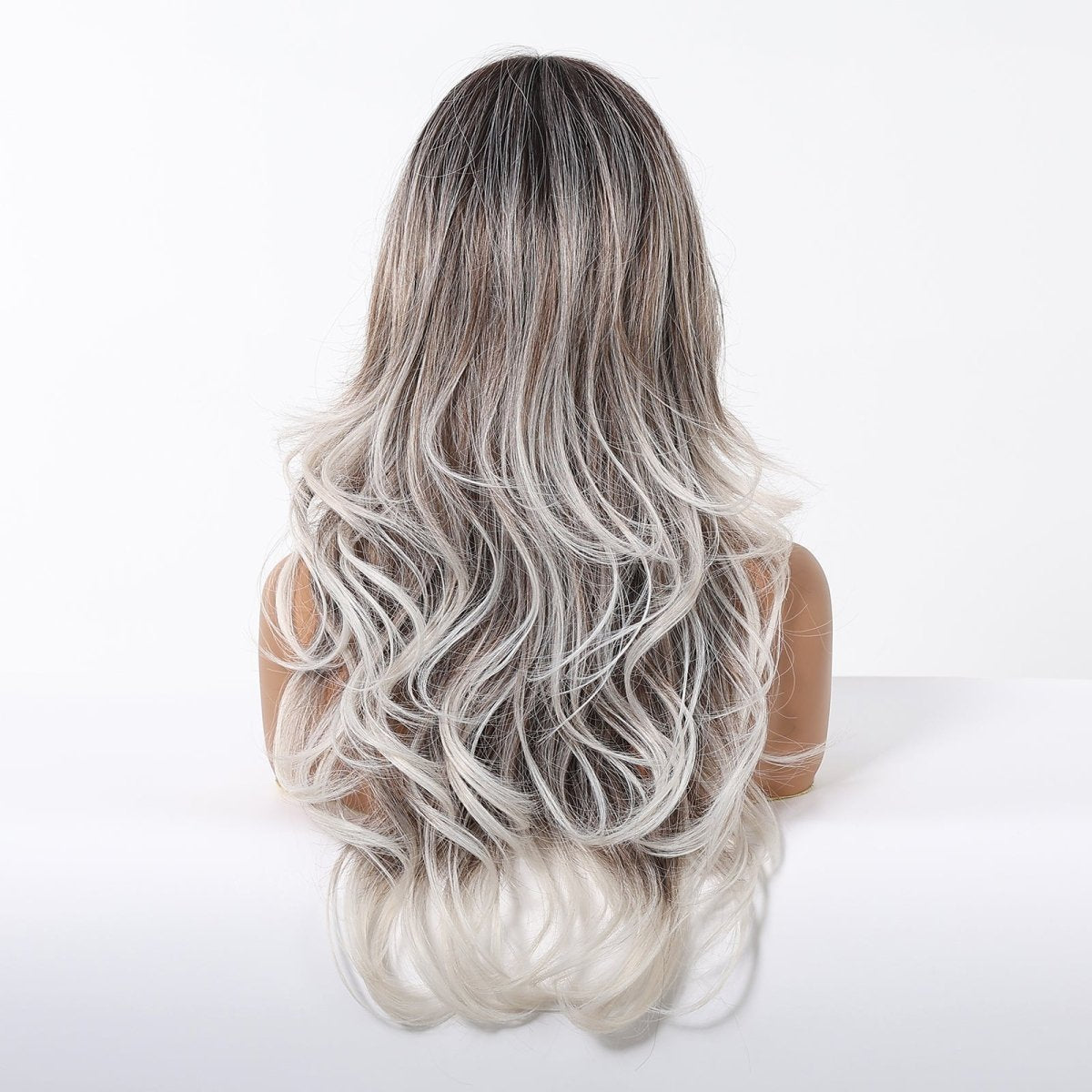 Ash Brown to Platinum Blonde Wig- MARKETPLACE | Brown, Fringe, Synthetic Hair | Milk & Honey Wigs