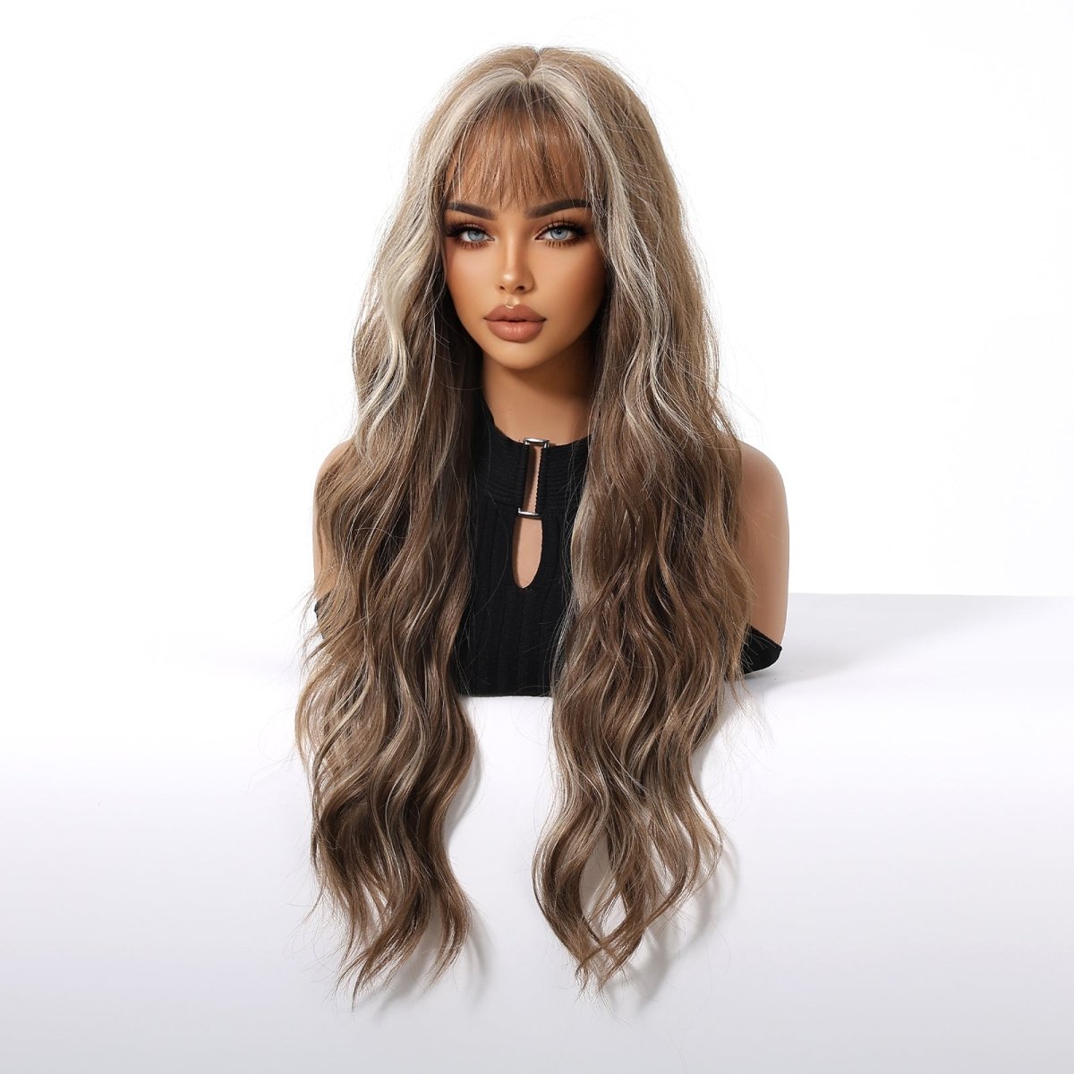 Ash Brown Wavy Wig - MARKETPLACE | Black, Fringe, Synthetic Hair | Milk & Honey Wigs