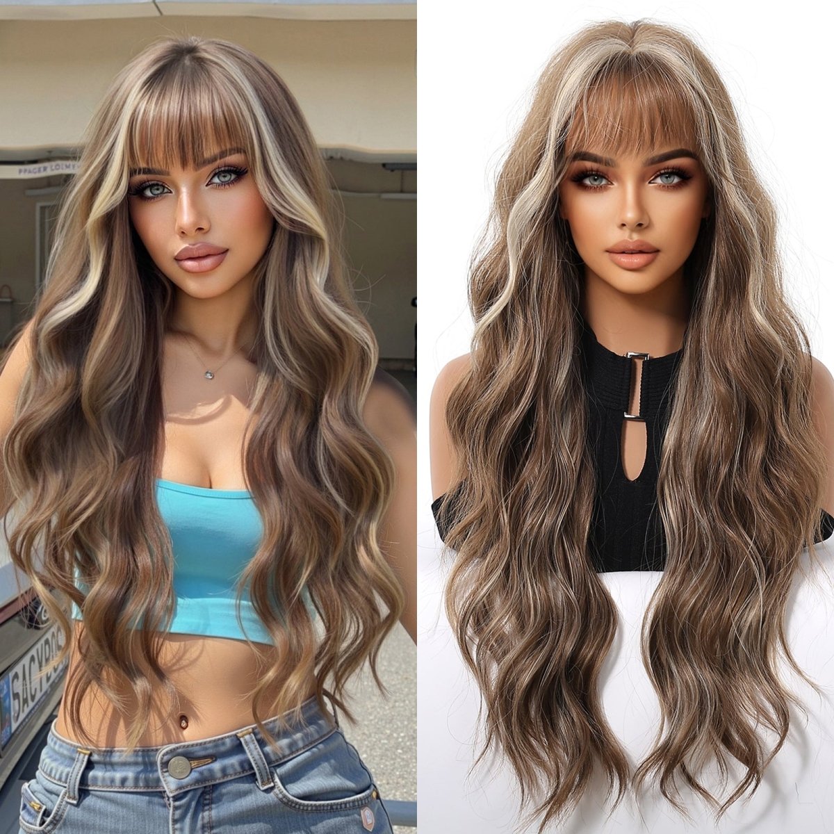 Ash Brown Wavy Wig - MARKETPLACE | Black, Fringe, Synthetic Hair | Milk & Honey Wigs