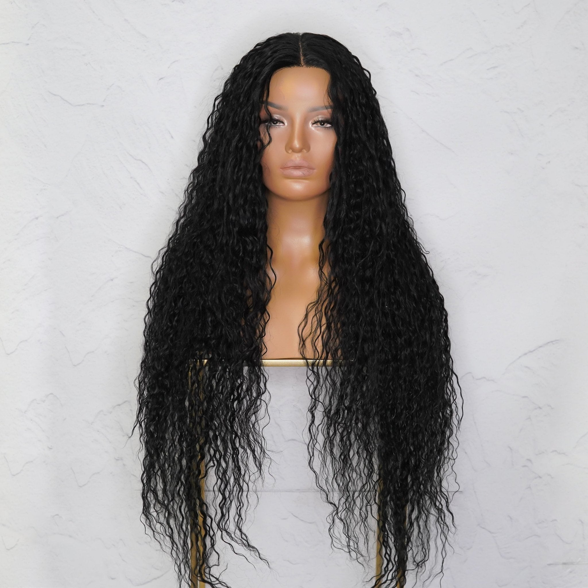 ATHENA - Black - Lace Front Wig | Black, 28 Inch+, T-Part Lace Front, Synthetic Hair | Milk & Honey Wigs