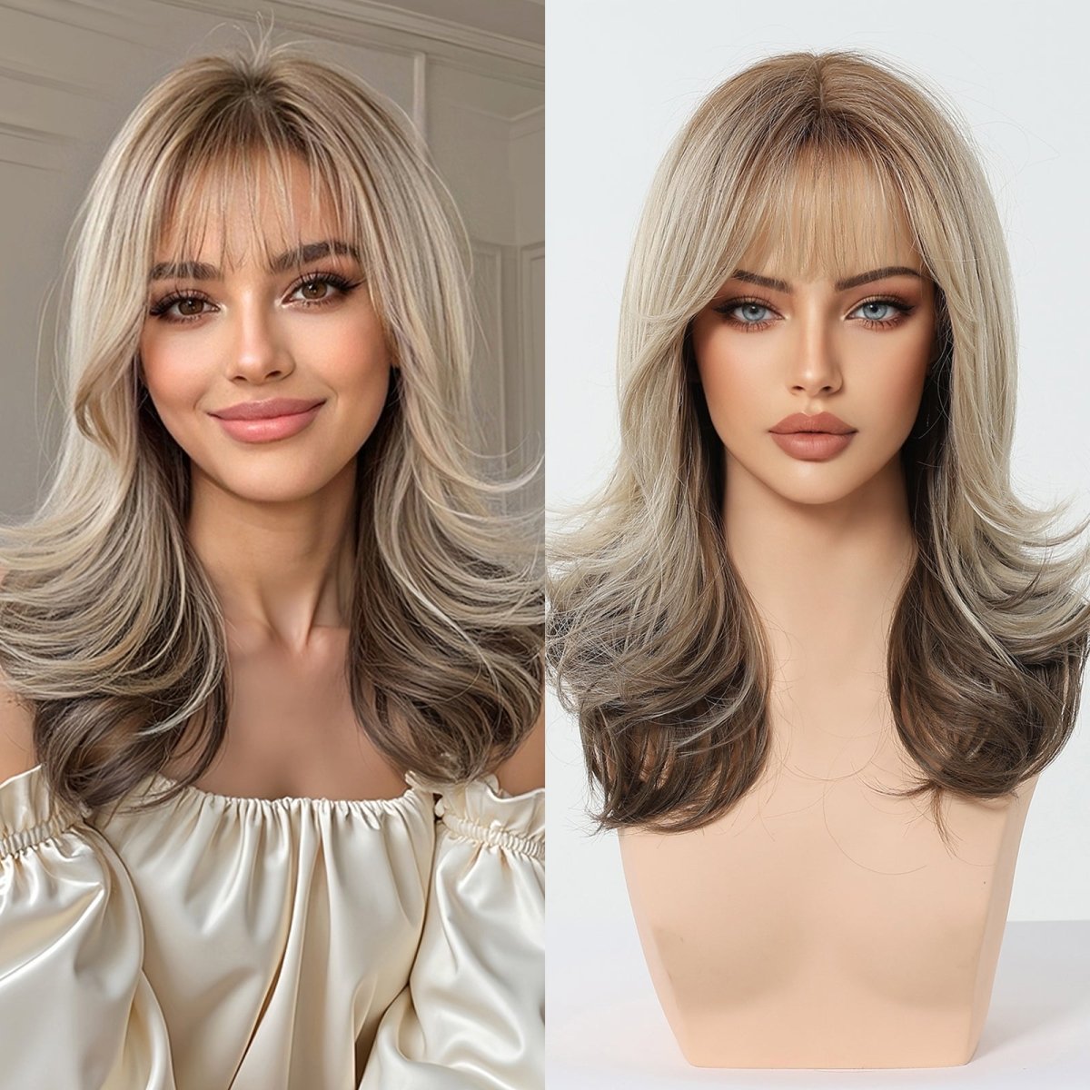 Blonde Layered Wig - MARKETPLACE | Brown, Fringe, Synthetic Hair | Milk & Honey Wigs