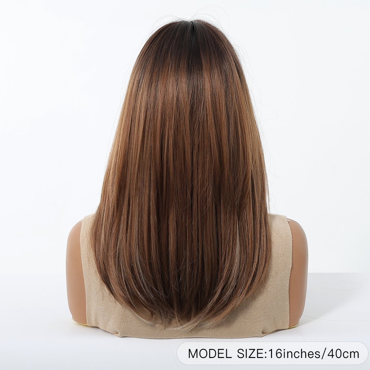 Caramel Brown with Ash Blonde Highlight Wig - MARKETPLACE | Brown, Fringe, Synthetic Hair | Milk & Honey Wigs