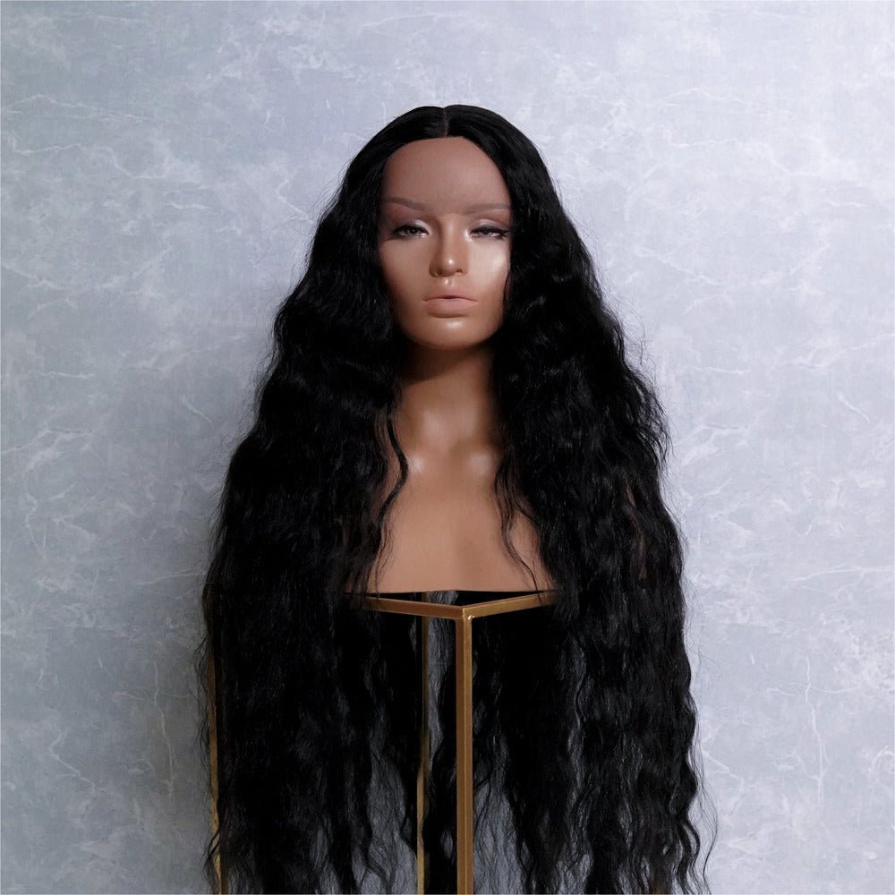 CARDI - Black - Lace Front Wig | Black, 28 Inch+, T-Part Lace Front, Synthetic Hair | Milk & Honey Wigs