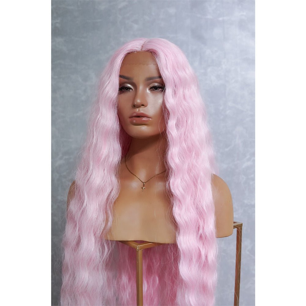 CARDI - Pink - Lace Front Wig | Pink, 28 Inch+, T-Part Lace Front, Synthetic Hair | Milk & Honey Wigs