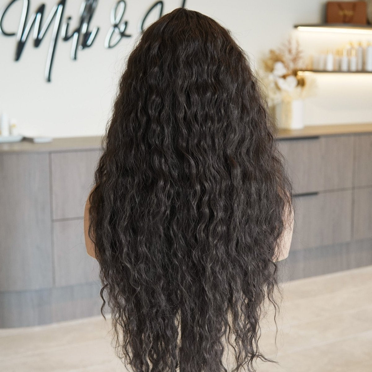 CARLY Brown synthetic tight-curl lace front wig | Milk & Honey Wigs