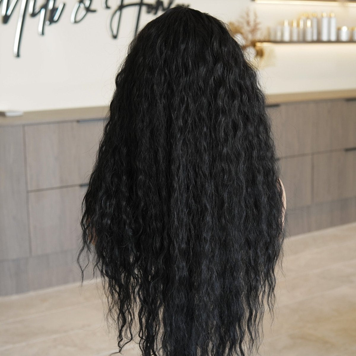 CARLY Natural Black Curl Lace Front Wig - Milk & Honey Wigs