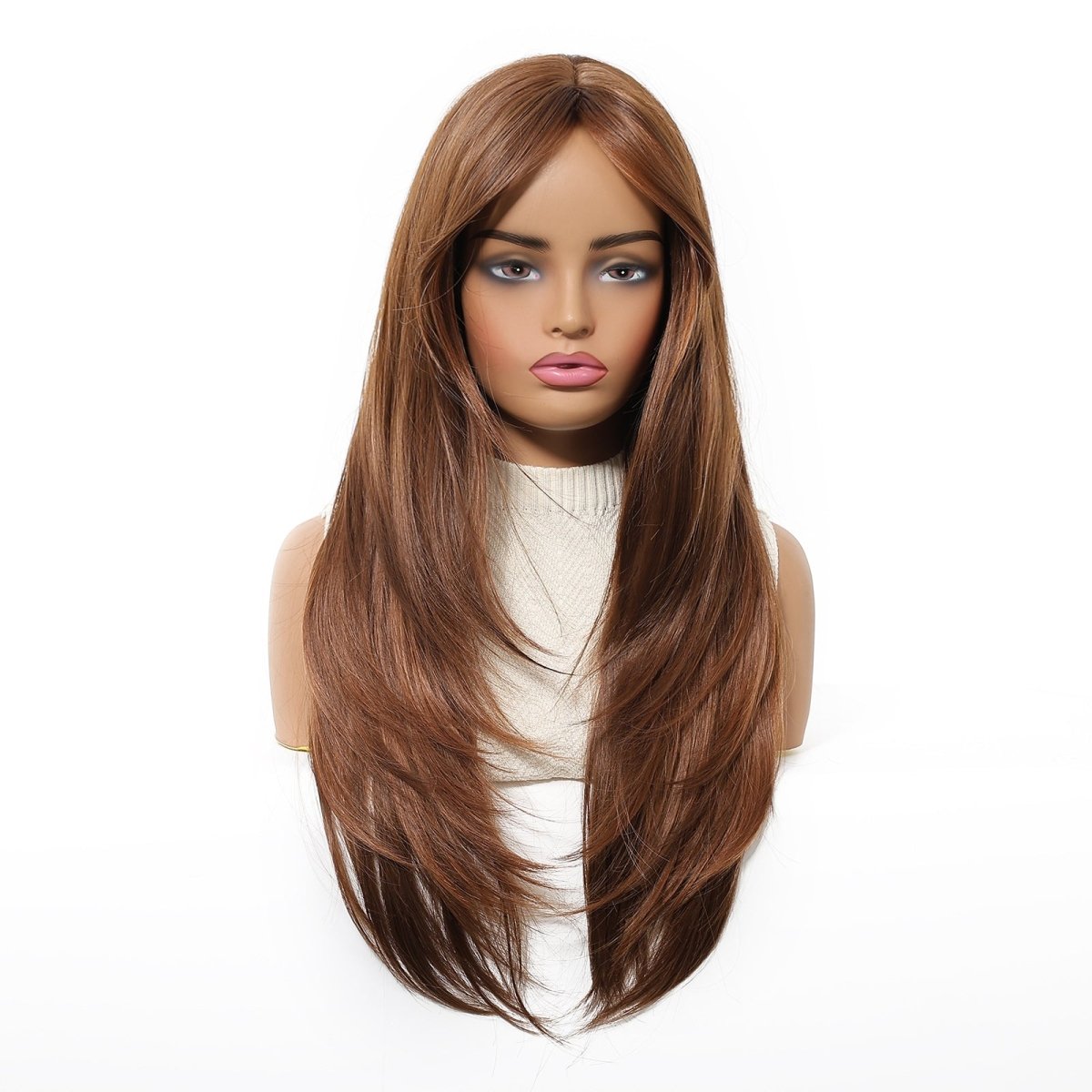 Chestnut Brown Layered Wig - MARKETPLACE | Brown, Fringe, Synthetic Hair | Milk & Honey Wigs