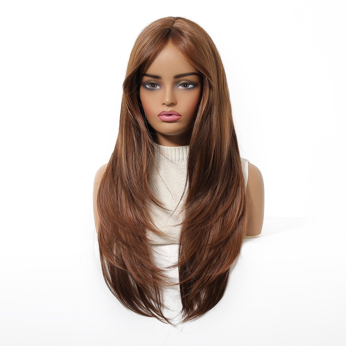 Chestnut Brown Layered Wig - MARKETPLACE | Brown, Fringe, Synthetic Hair | Milk & Honey Wigs