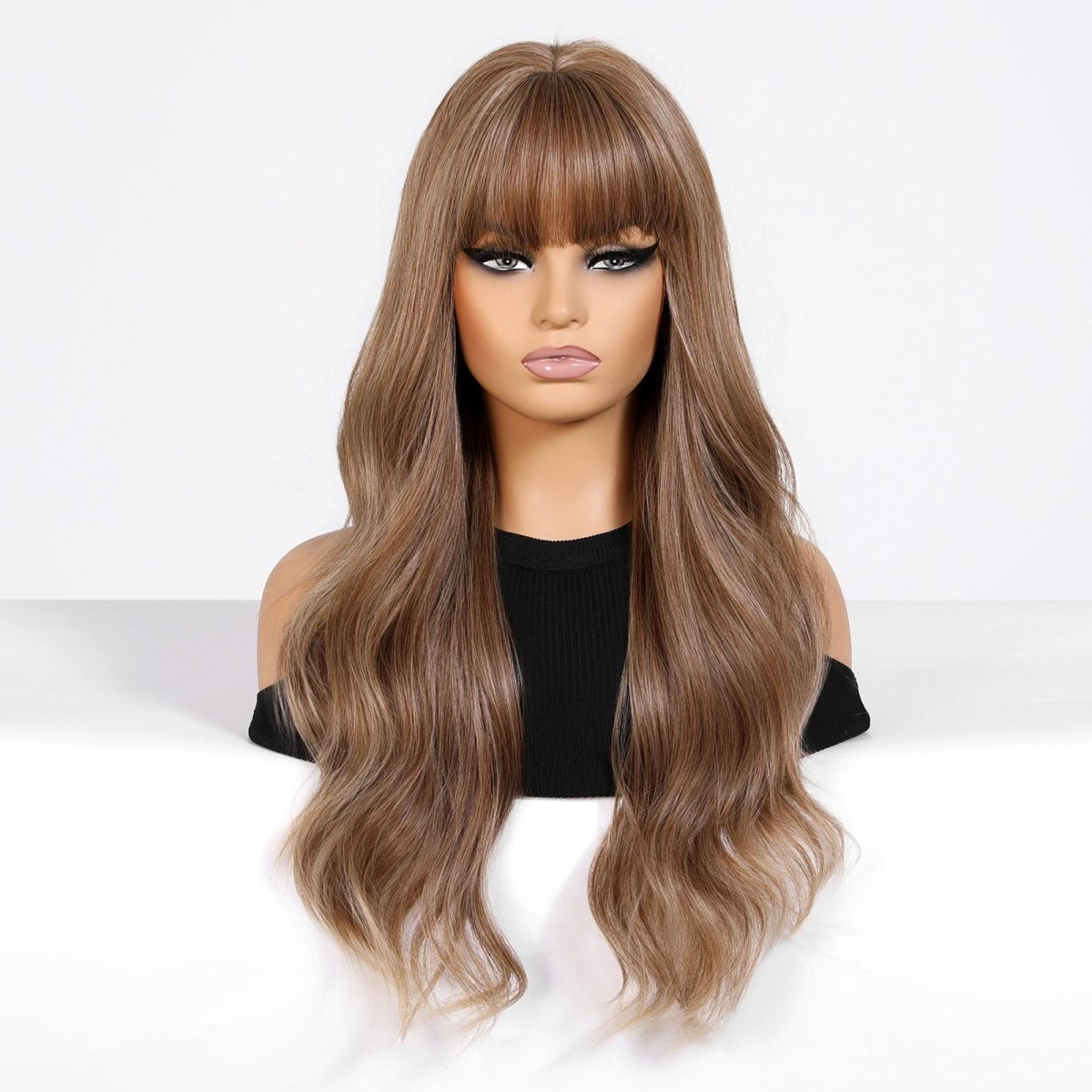 Chestnut Brown Long Wavy Wig- MARKETPLACE | Brown, Fringe, Synthetic Hair | Milk & Honey Wigs