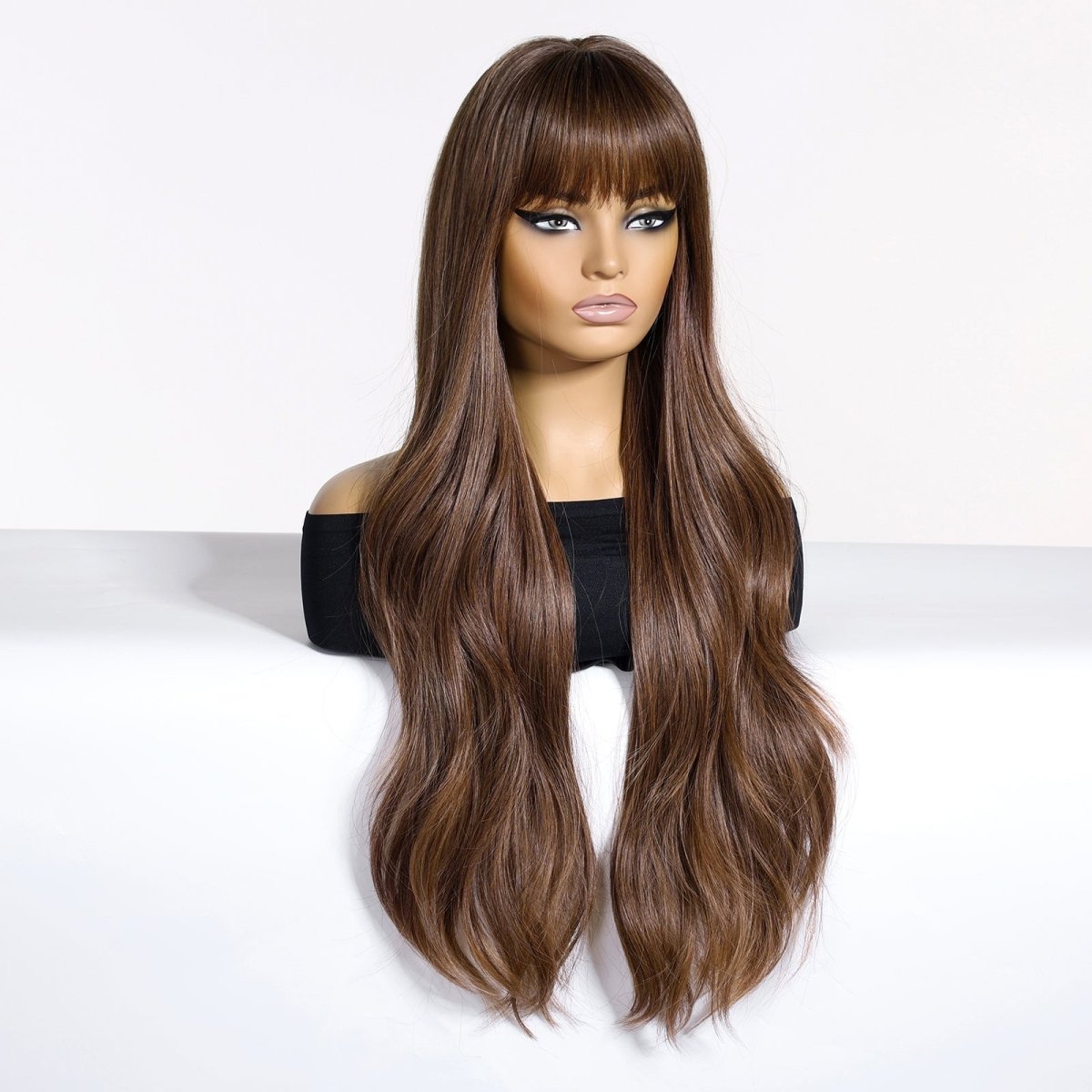 Chestnut Brown with Full Fringe Wig - MARKETPLACE | Brown, Fringe, Synthetic Hair | Milk & Honey Wigs