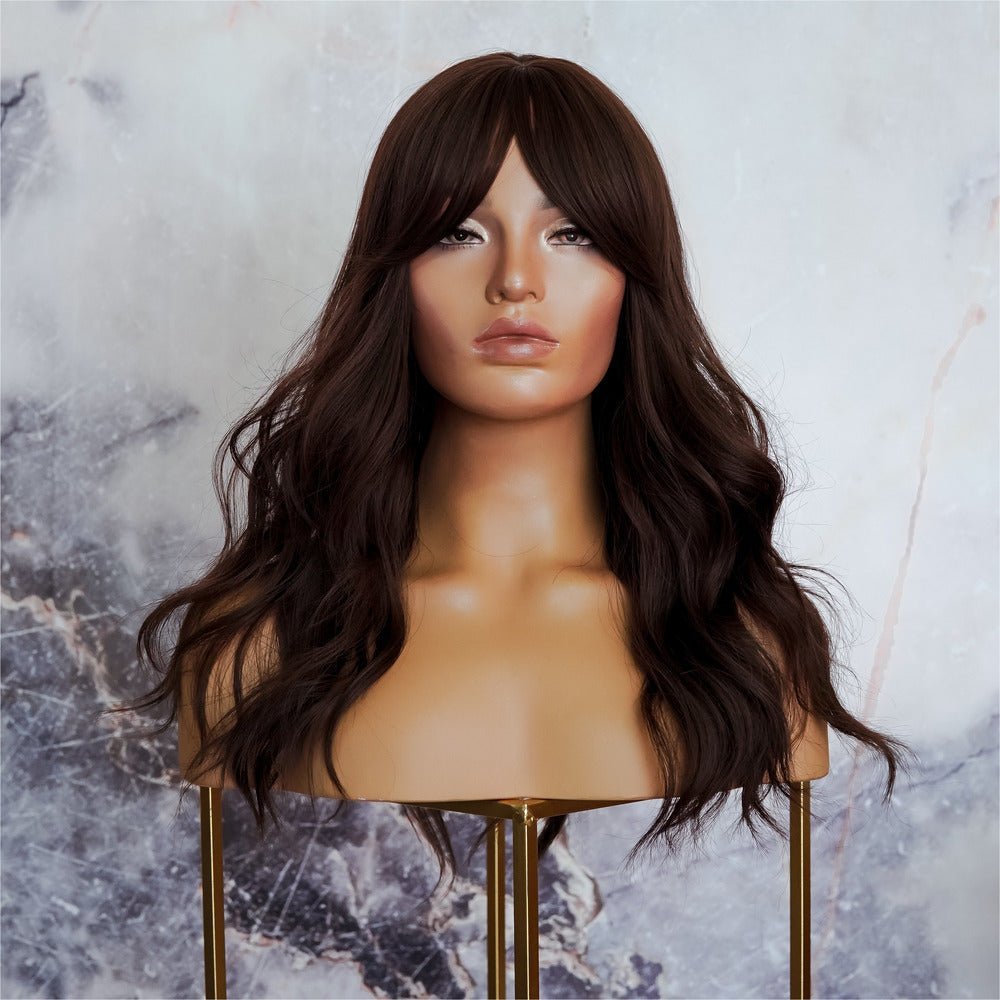 CLAIRE dark brown synthetic natural wave fringe wig | Milk & Honey Wigs