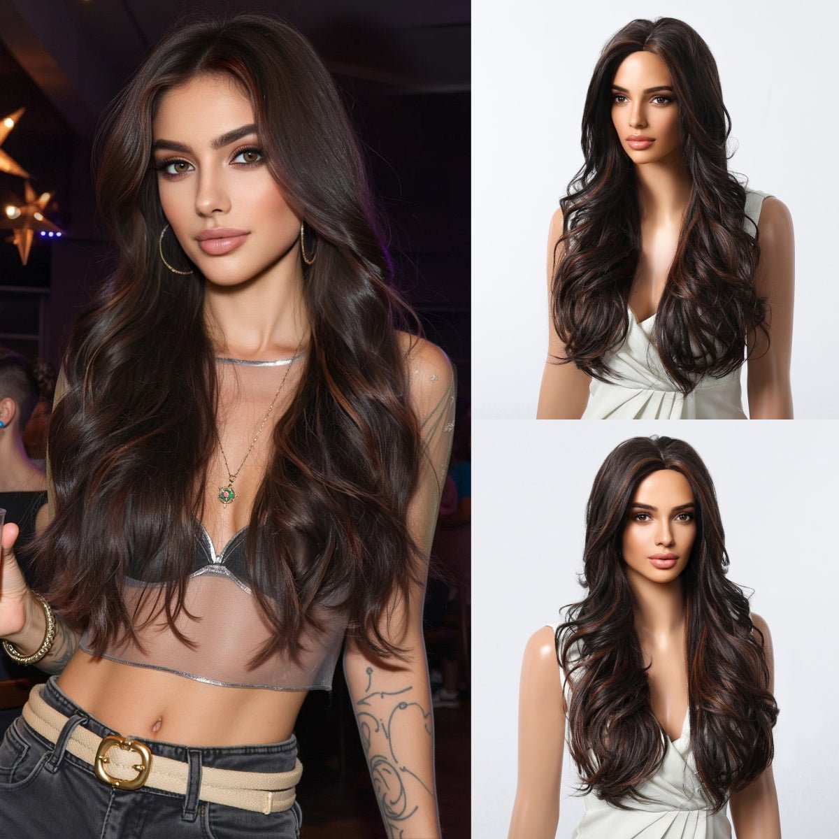 Classic Dark Chocolate Voluminous Curls Wig - MARKETPLACE | Brown, Fringe, Synthetic Hair | Milk & Honey Wigs