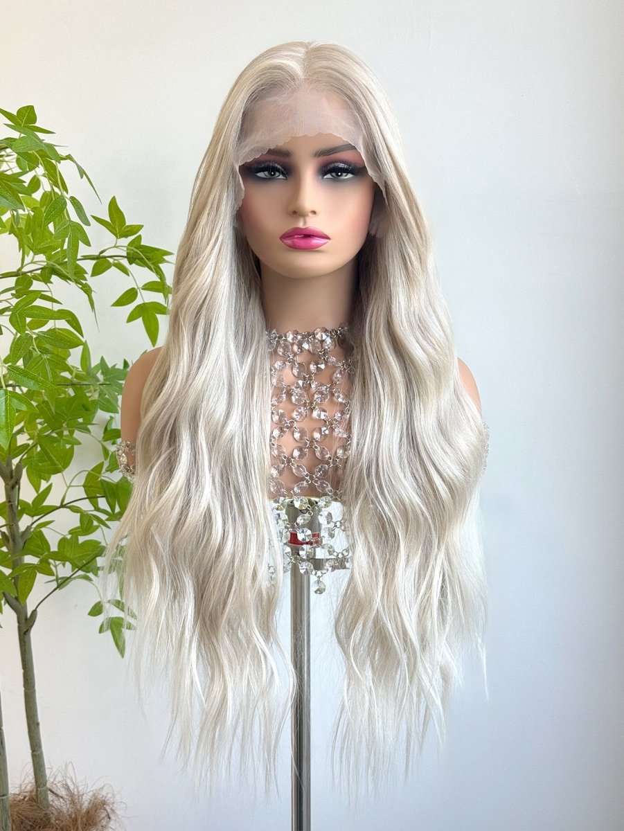 Cool Blonde Wavy 13x6 Lace Front Wig - MARKETPLACE | Blonde, 13x6 Lace Front, Synthetic Hair | Milk & Honey Wigs