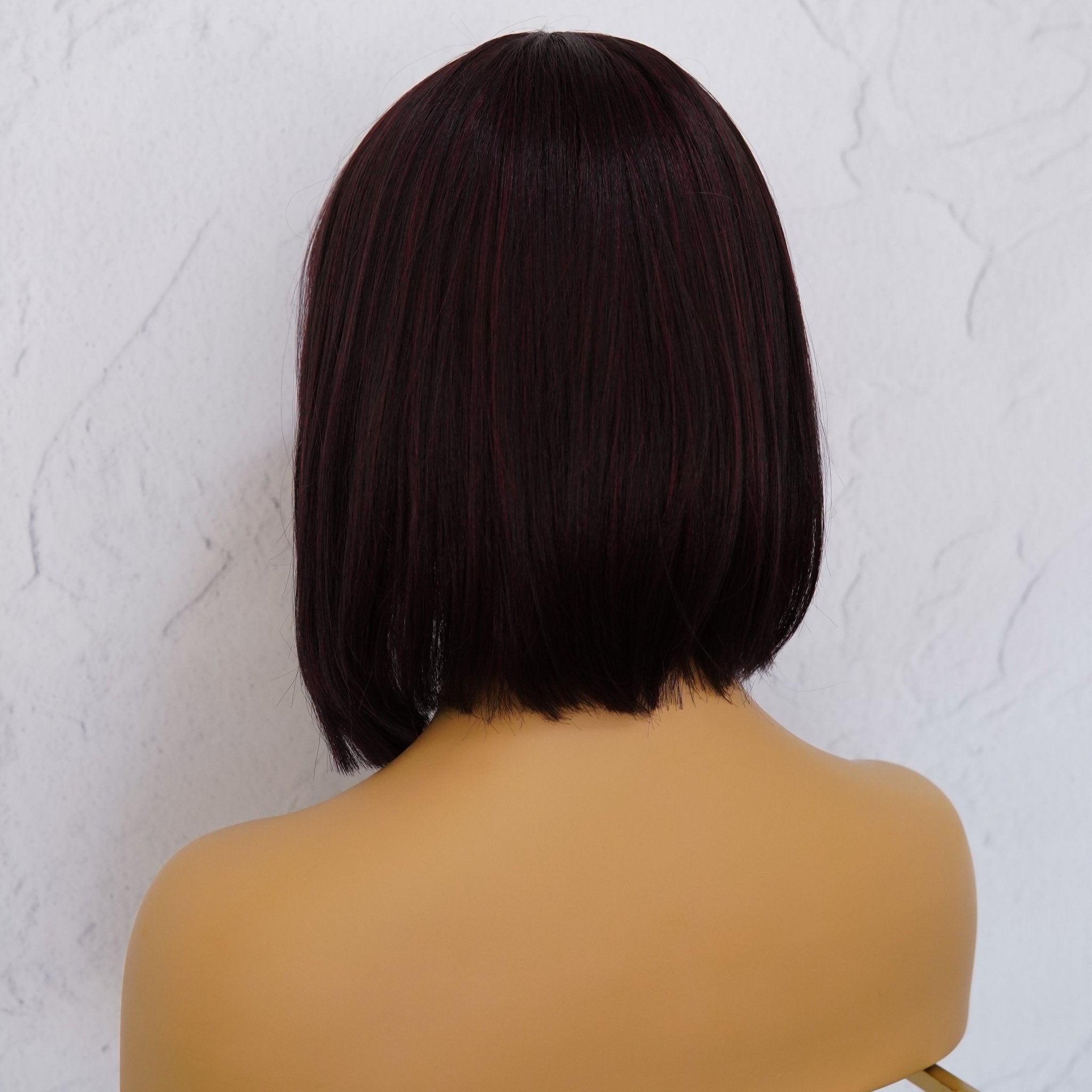 COURTNEY Burgundy Fringe Wig | Milk & Honey Wigs
