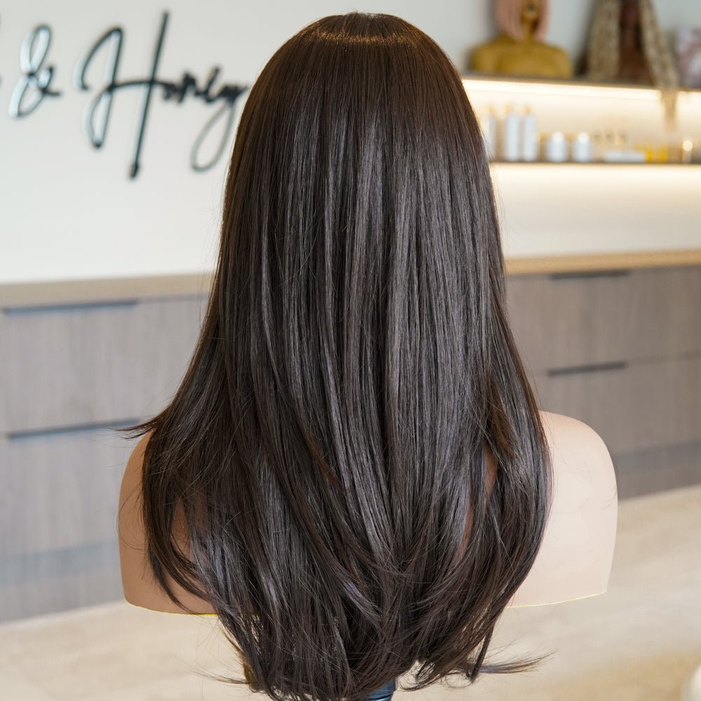 DAPHNE - Brown - Lace Front Wig | Brown, 16 Inch, Mono Lace Front, Synthetic Hair | Milk & Honey Wigs