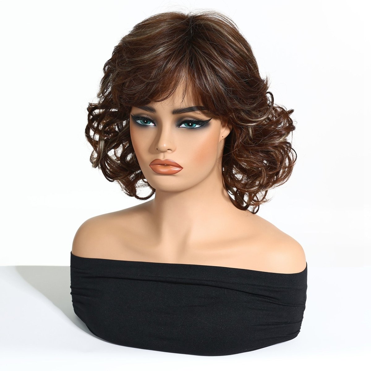 Dark Brown Curl Fringe Wig - MARKETPLACE | Brown, Fringe, Synthetic Hair | Milk & Honey Wigs