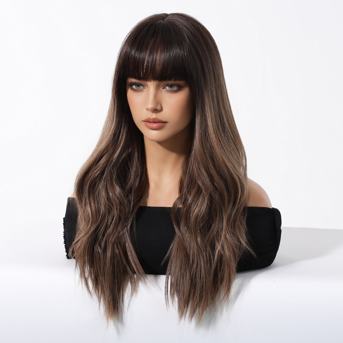 Dark Brown Synthetic Wig - MARKETPLACE | Brown, Fringe, Synthetic Hair | Milk & Honey Wigs
