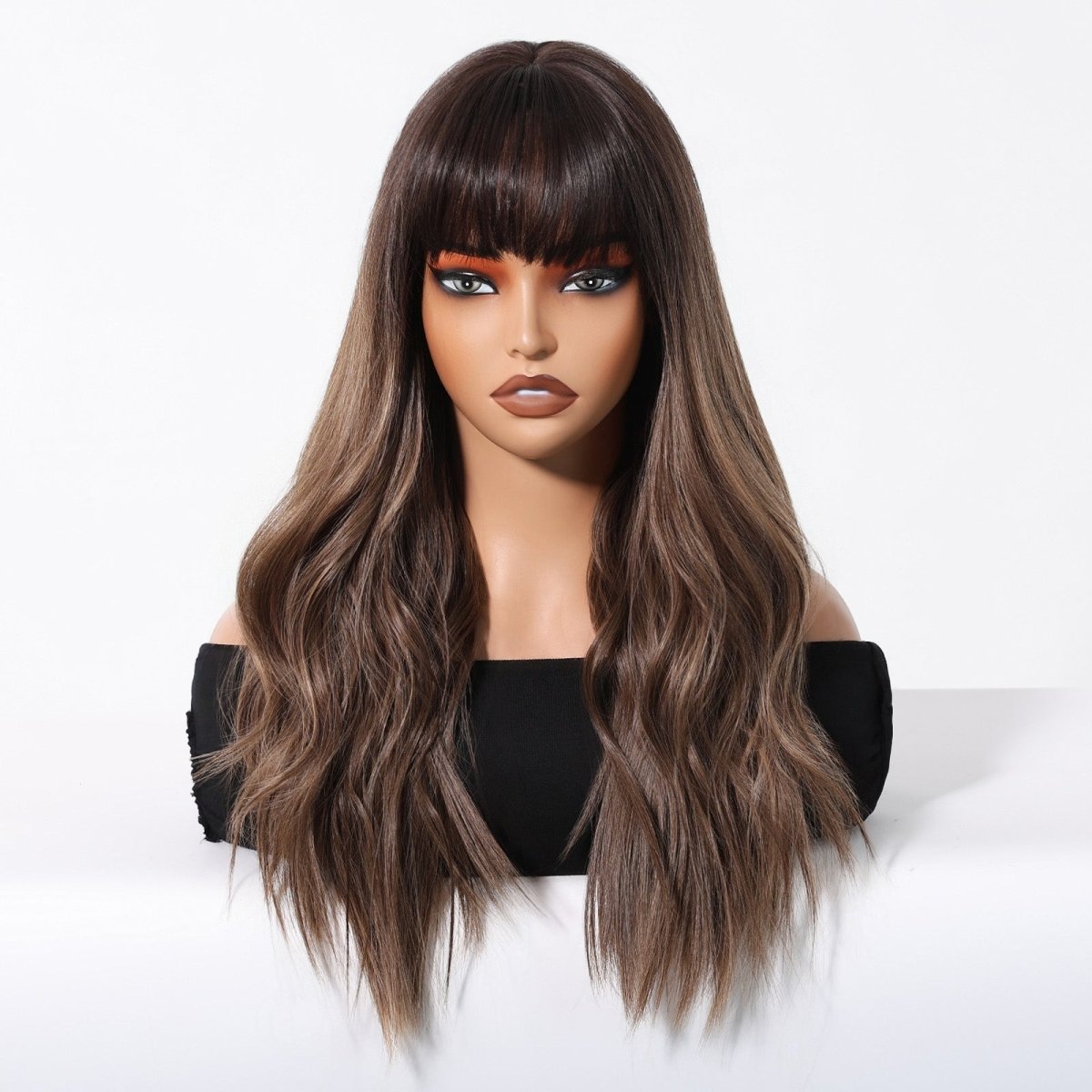 Dark Brown Synthetic Wig - MARKETPLACE | Brown, Fringe, Synthetic Hair | Milk & Honey Wigs