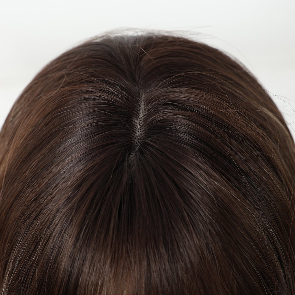 Dark Brown With Highlights Fringe Wig - MARKETPLACE | Brown, Fringe, Synthetic Hair | Milk & Honey Wigs