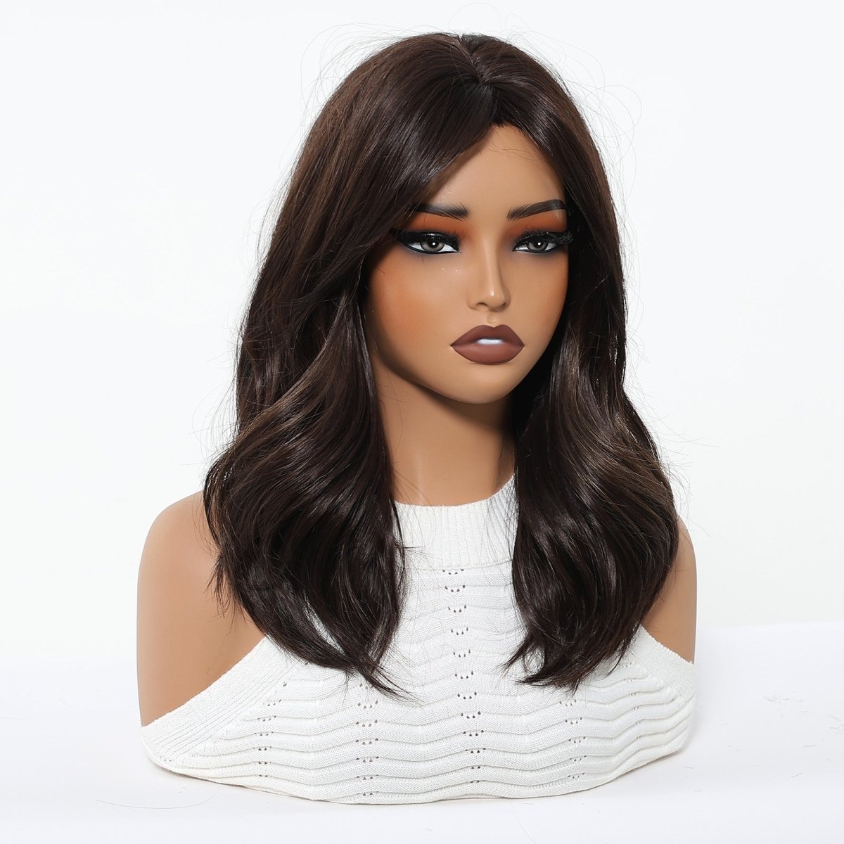 Dark Chocolate Brown Wig - MARKETPLACE | Brown, Fringe, Synthetic Hair | Milk & Honey Wigs
