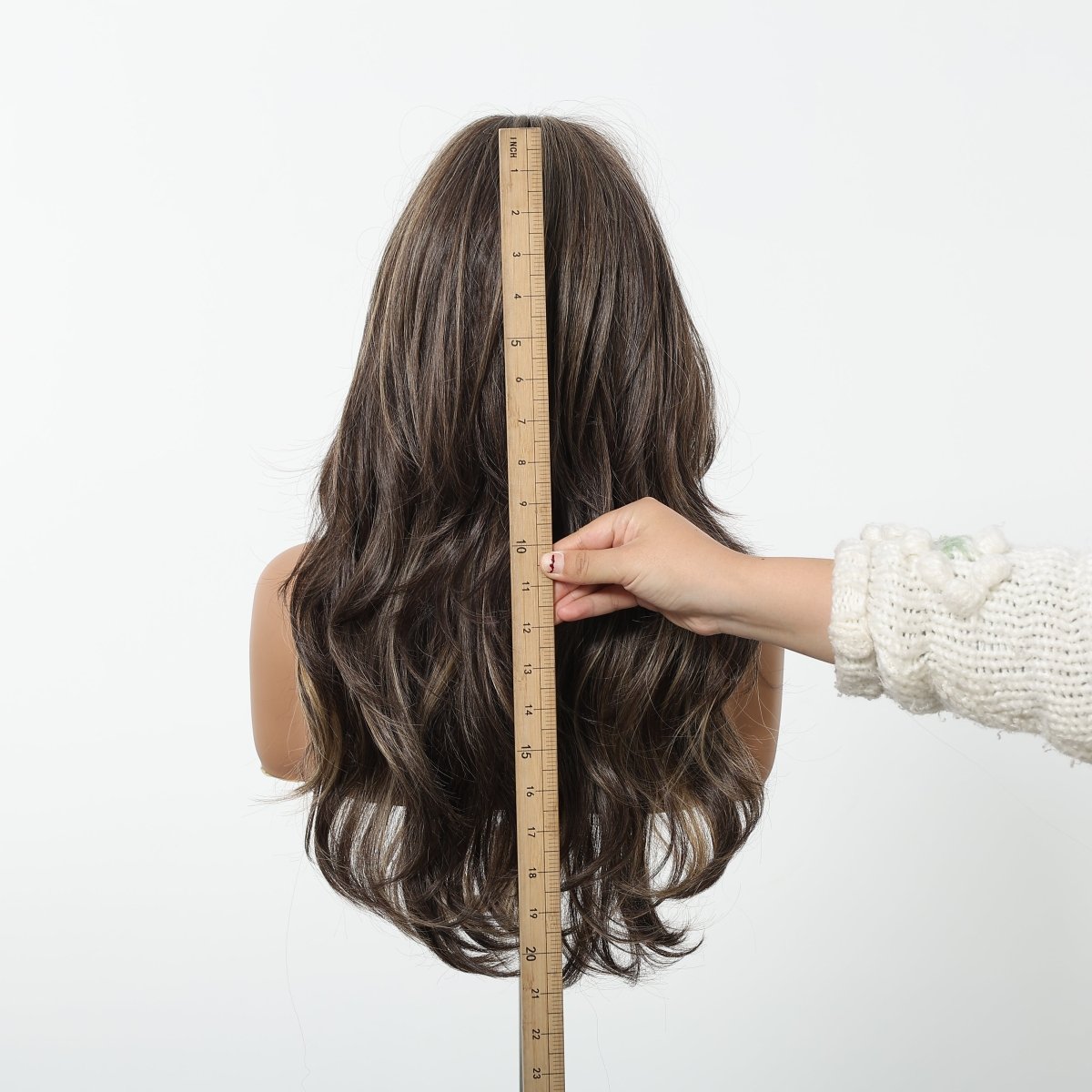 Dark Chocolate Brown with Honey Highlights Wig - MARKETPLACE | Brown, Fringe, Synthetic Hair | Milk & Honey Wigs