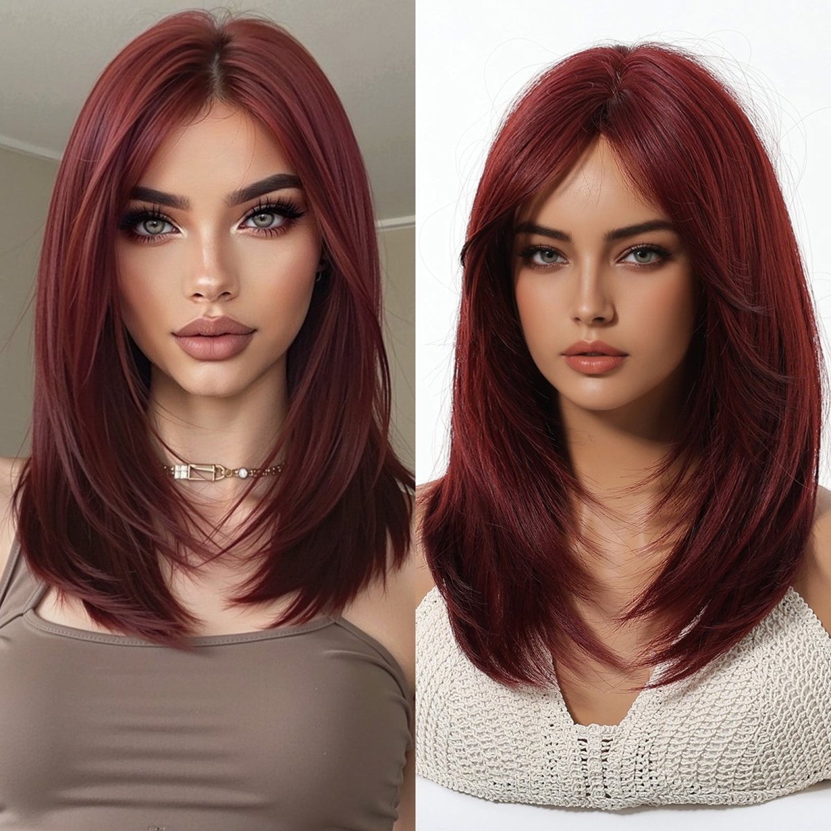Deep Burgundy Red Layers Wig - MARKETPLACE | Red, Fringe, Synthetic Hair | Milk & Honey Wigs