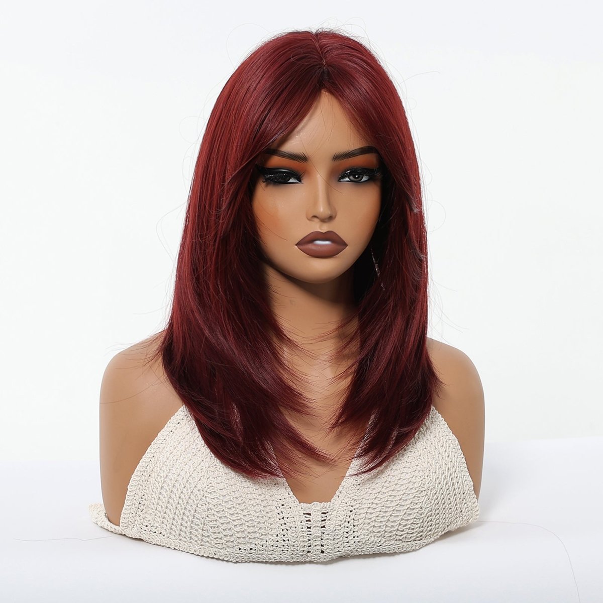 Deep Burgundy Red Layers Wig - MARKETPLACE | Red, Fringe, Synthetic Hair | Milk & Honey Wigs