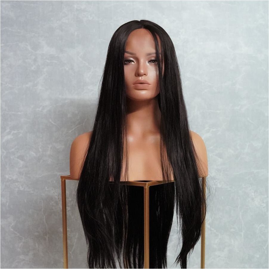 EMMA - Black - Lace Front Wig | Black, 28 Inch+, T-Part Lace Front, Synthetic Hair | Milk & Honey Wigs