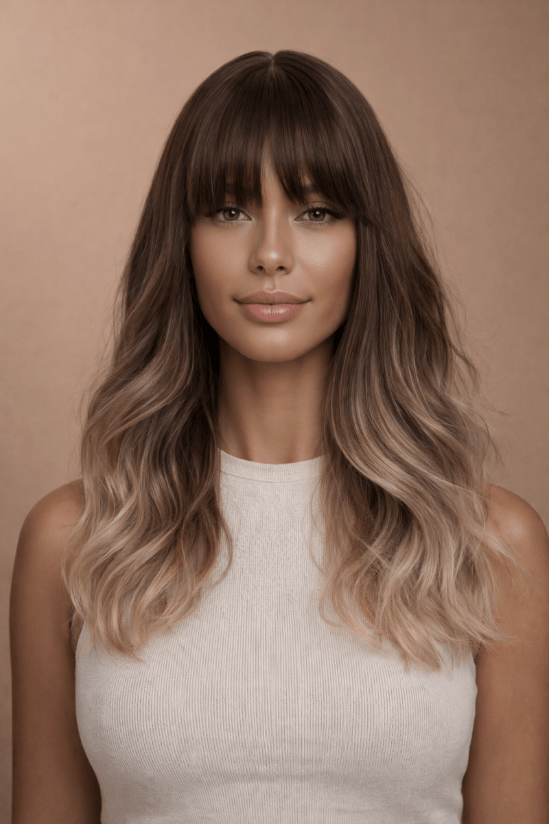 ERIN - Brown Ombre - Fringe Wig - Milk & Honey Wigs