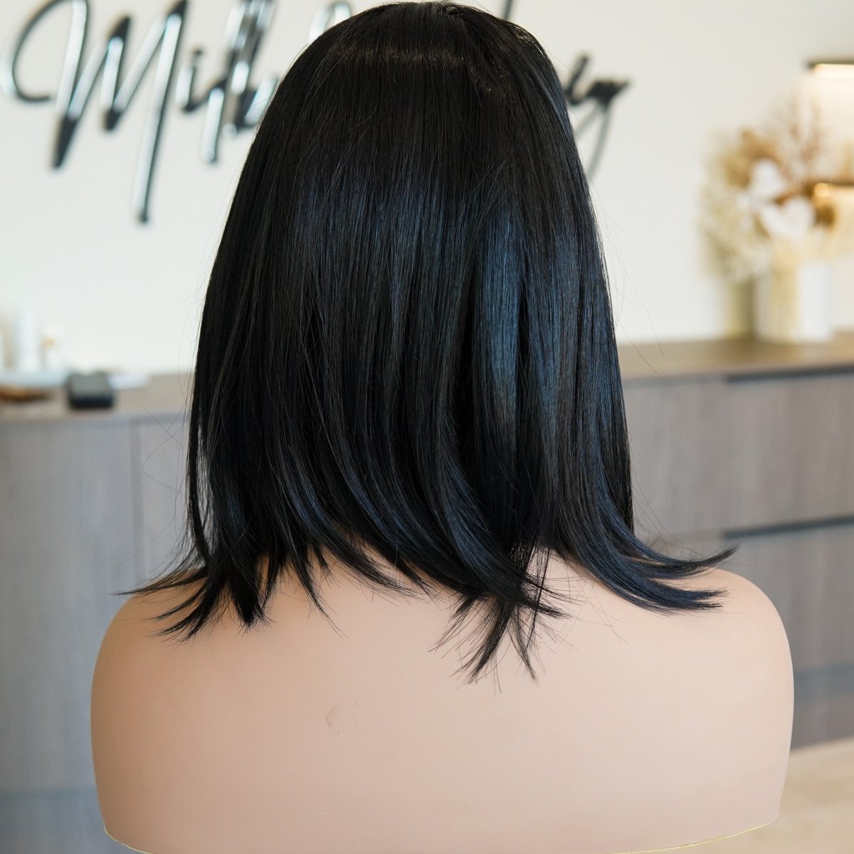 ESTER - Black - Lace Front Wig | Black, 12 Inch & Shorter, 13x6 Lace Front, Synthetic Hair | Milk & Honey Wigs