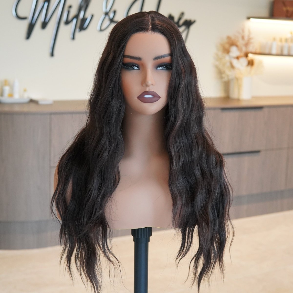 FAYE Dark Brown 22" Lace Front Wig - Milk & Honey Wigs