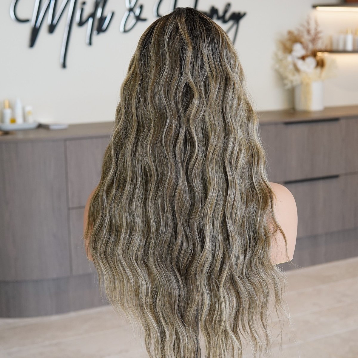 FAYE - Mocha - Lace Front Wig | Brown, 22 Inch, T-Part Lace Front, Synthetic Hair | Milk & Honey Wigs