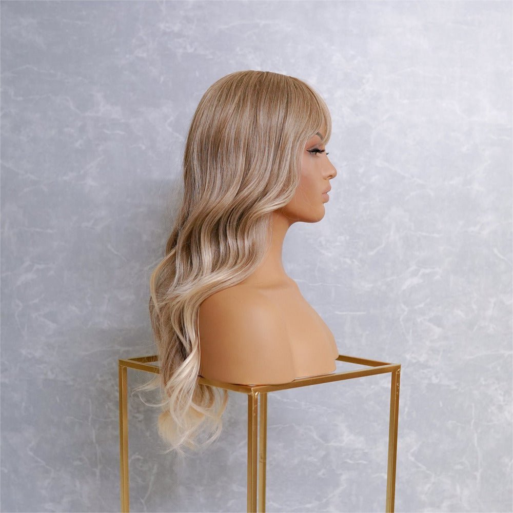 GRACE blonde ombre synthetic wave fringe wig | Milk & Honey Wigs