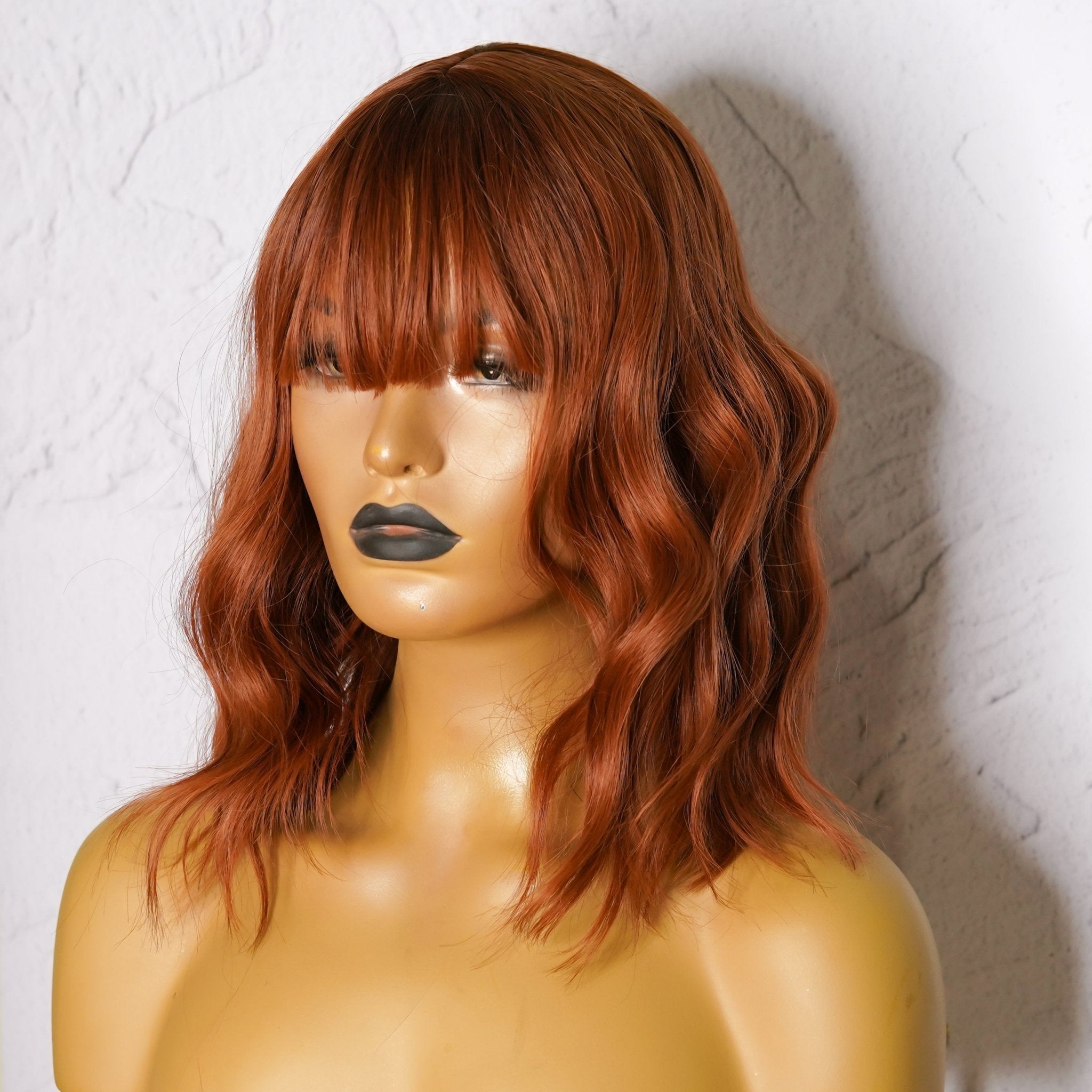 HAYLEY - Auburn - Fringe Wig | Ginger, 14 Inch, Fringe, Synthetic Hair | Milk & Honey Wigs
