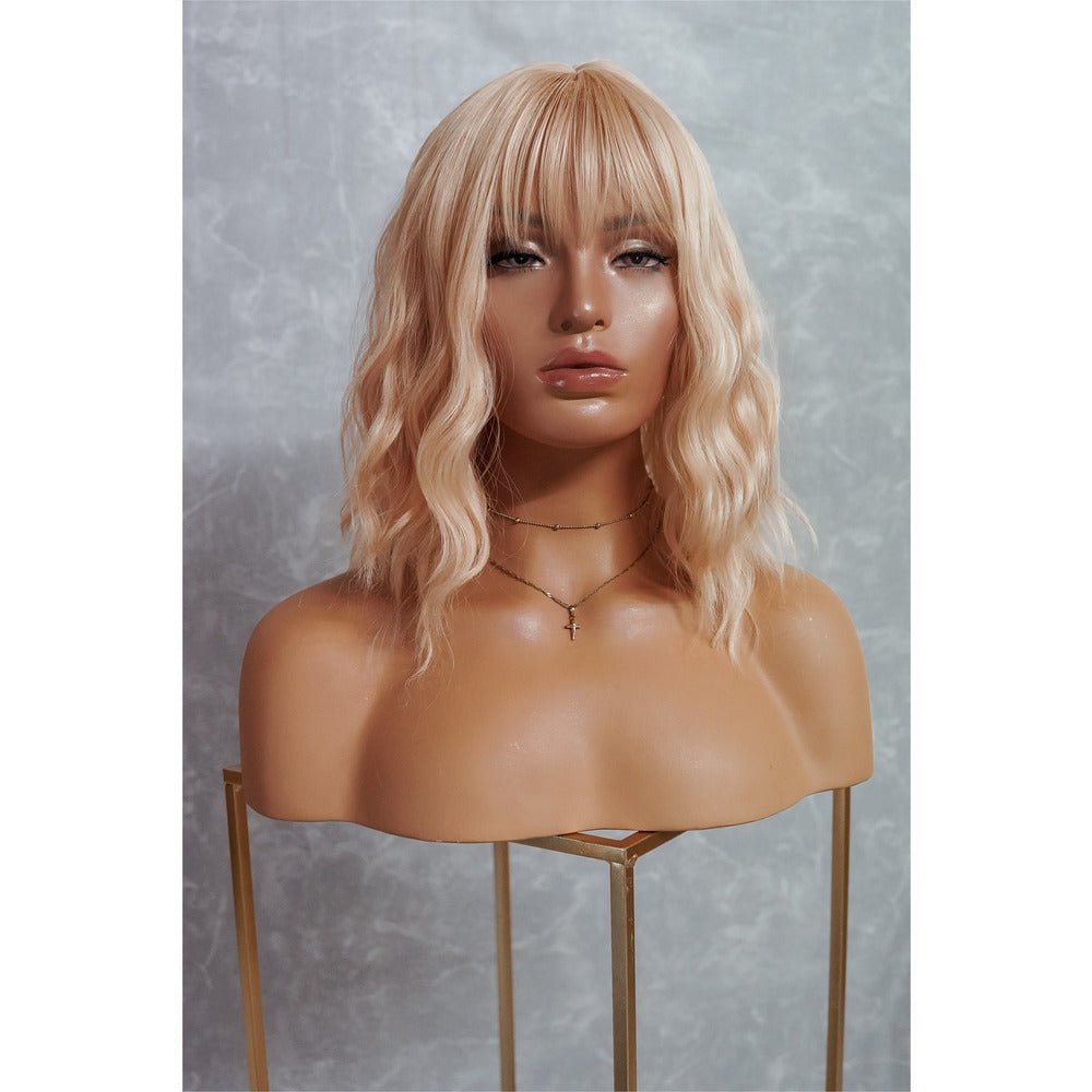 HAYLEY beach blonde synthetic wavy bob fringe wig | Milk & Honey Wigs