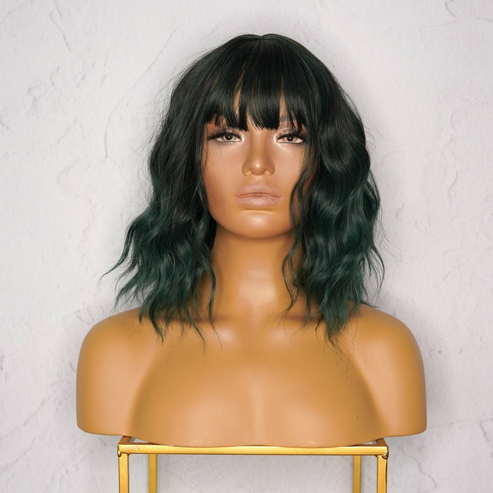 HAYLEY - Dark Green - Fringe Wig | Green, 12 Inch & Shorter, Fringe, Synthetic Hair | Milk & Honey Wigs