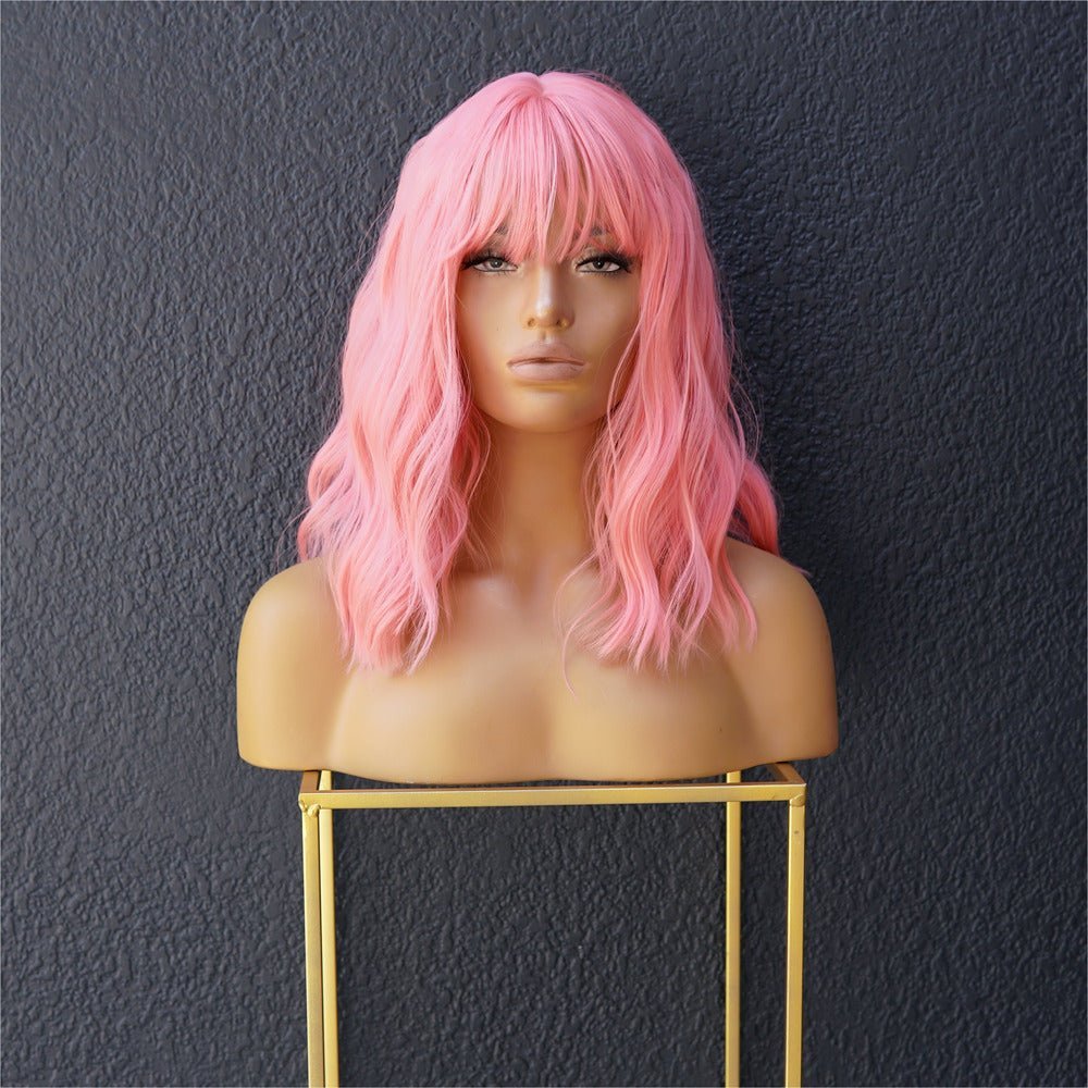 HAYLEY - Pink Bob - Fringe Wig | Pink, 14 Inch, Fringe, Synthetic Hair | Milk & Honey Wigs