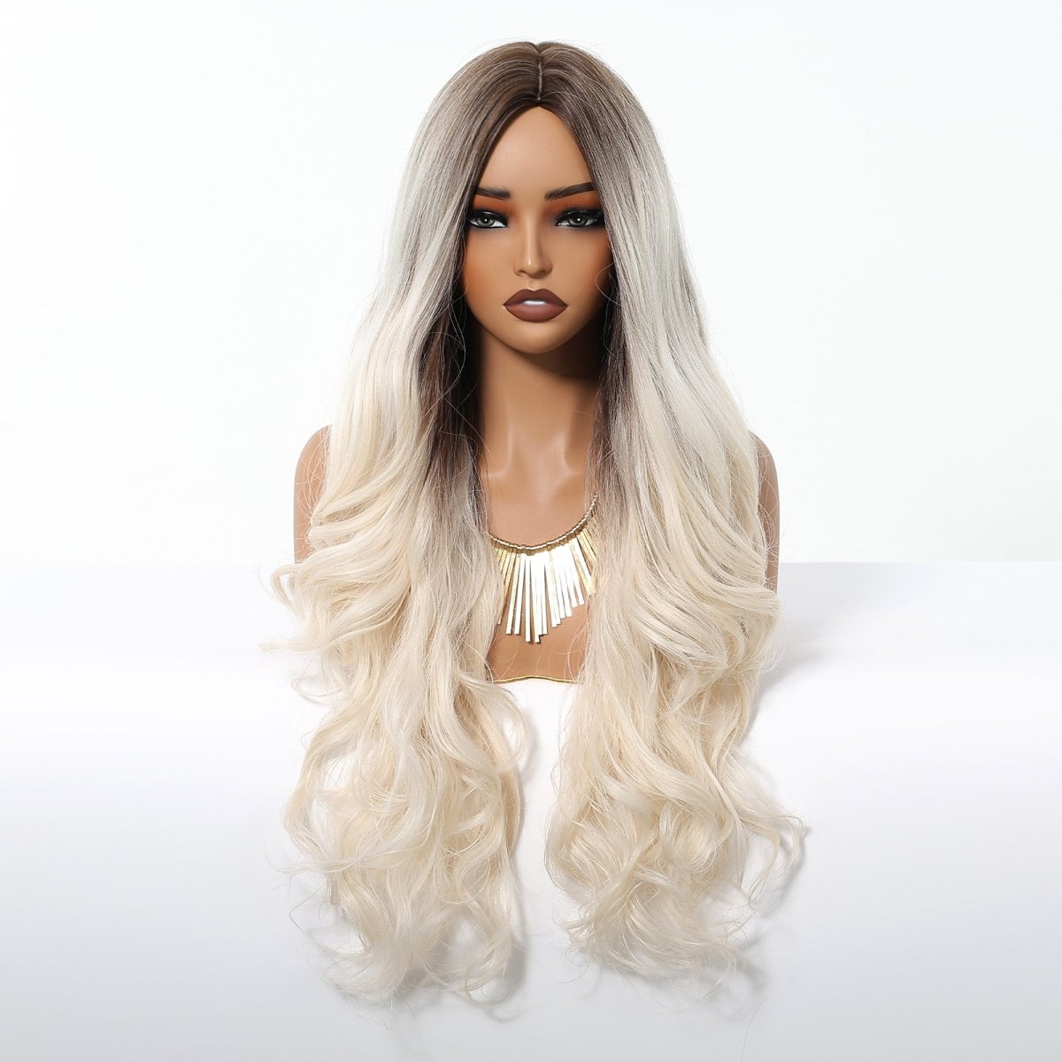 Ice Blonde with Dark Roots Wig - MARKETPLACE | Blonde, Fringe, Synthetic Hair | Milk & Honey Wigs