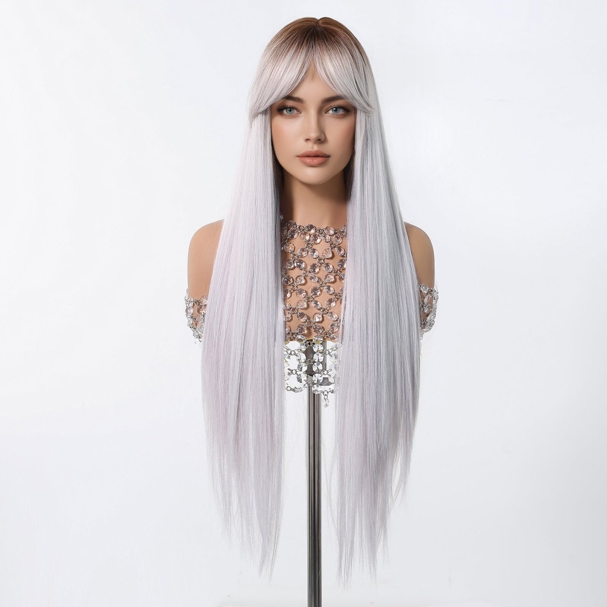 Icy Platinum Straight Wig - MARKETPLACE | Blonde, Fringe, Synthetic Hair | Milk & Honey Wigs