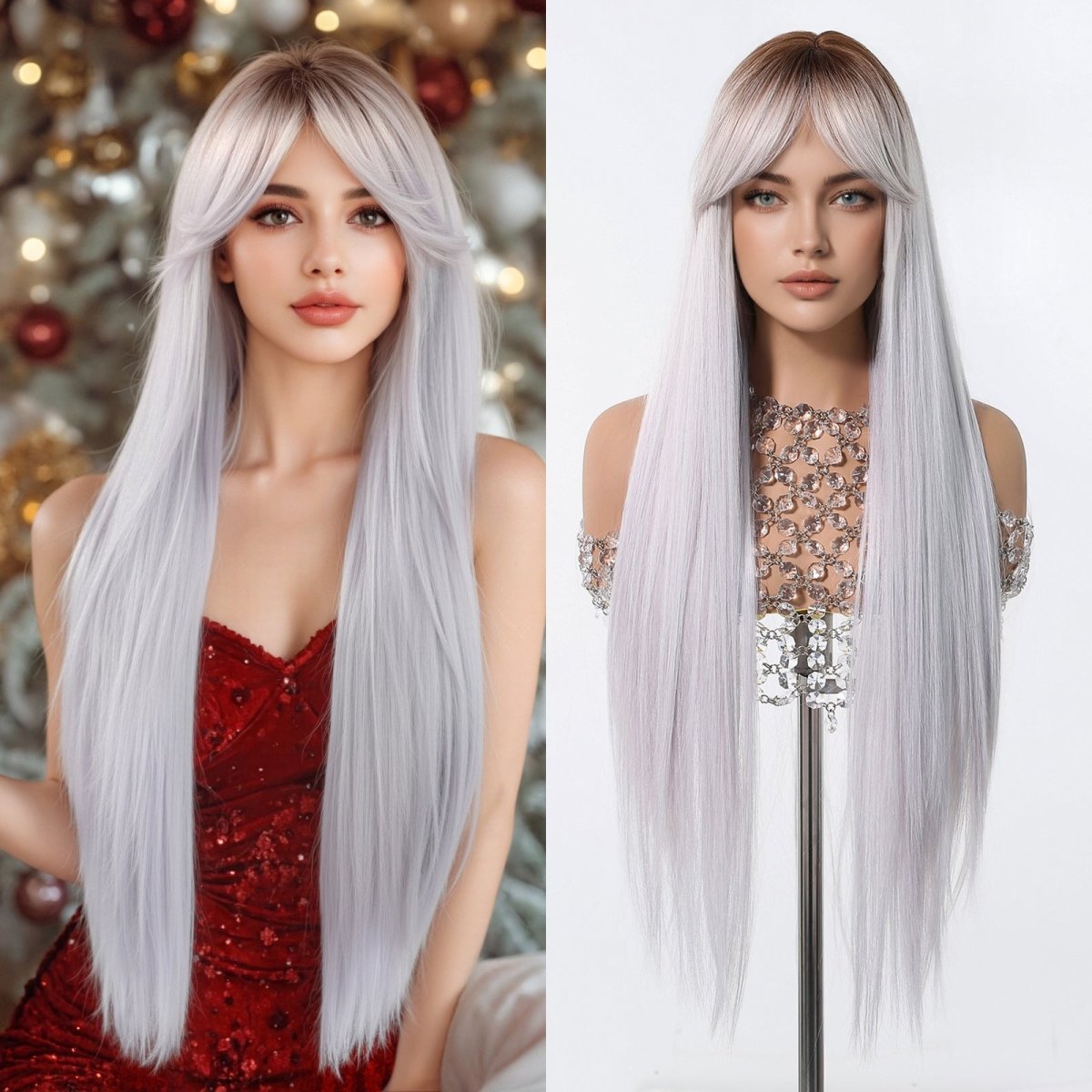 Icy Platinum Straight Wig - MARKETPLACE | Blonde, Fringe, Synthetic Hair | Milk & Honey Wigs