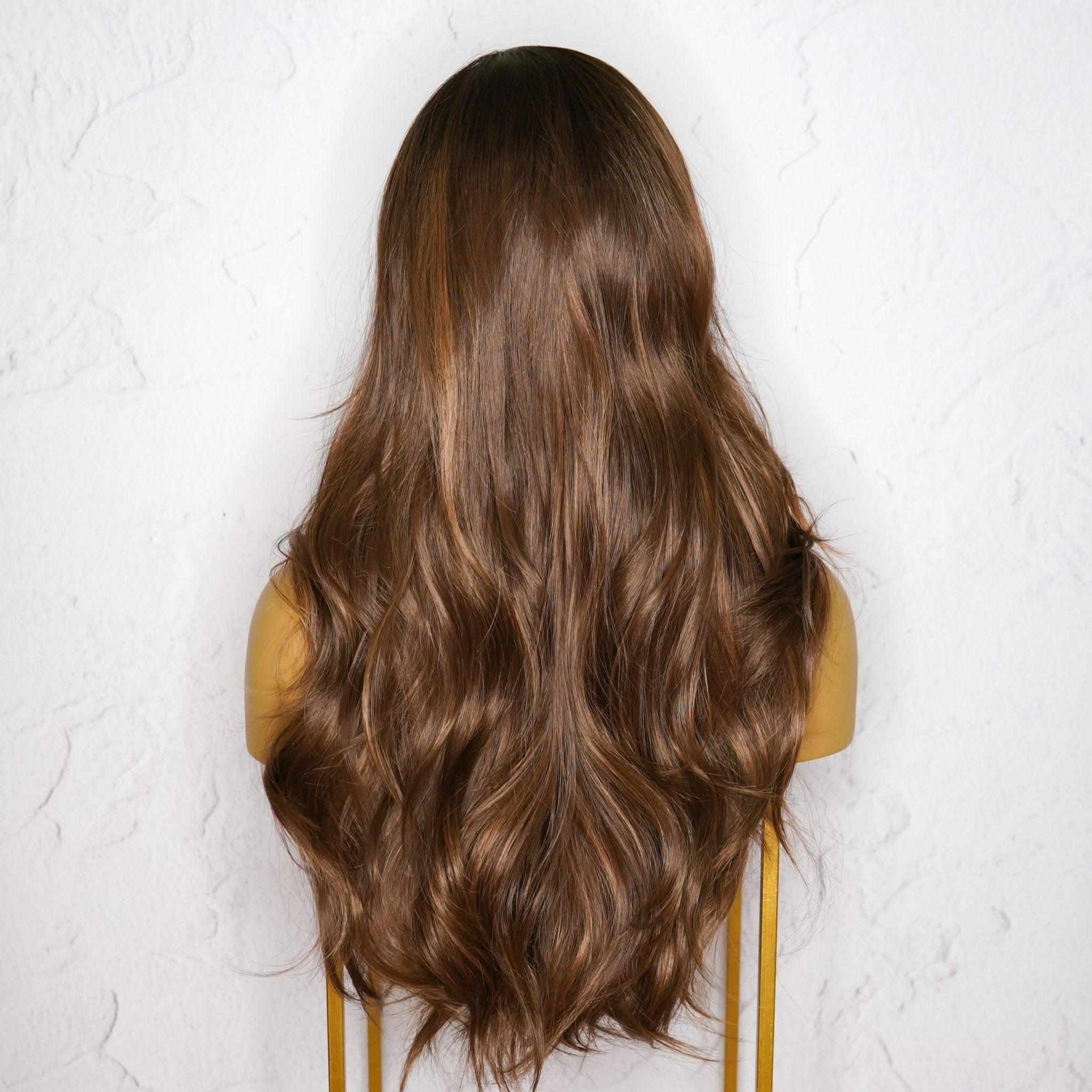 JOCELYN - Dark Chocolate Ombre - Lace Front Wig | Brown, 24 Inch, 13x6 Lace Front, Synthetic Hair | Milk & Honey Wigs