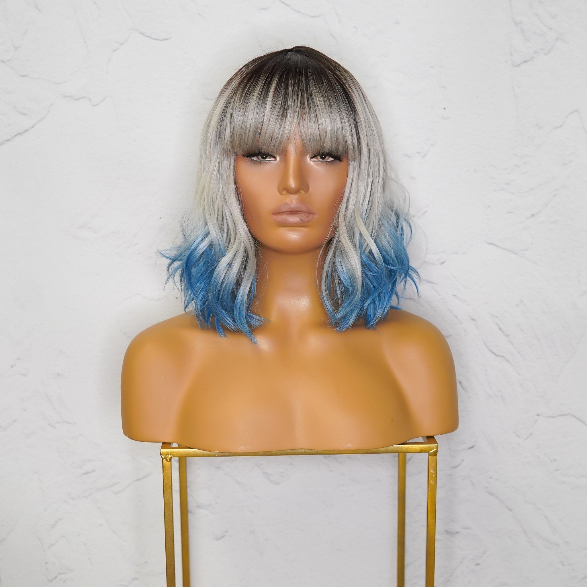 JORDAN - Ombre Blue - Fringe Wig | Blue, 12 Inch & Shorter, Fringe, Synthetic Hair | Milk & Honey Wigs